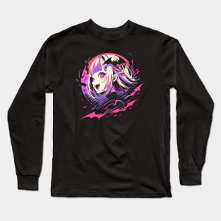 Blood Moon Anime Girl Long Sleeve T-Shirt